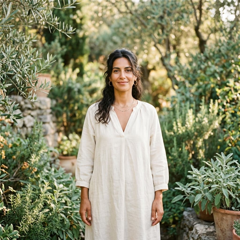 Konstantina Markaki in garden